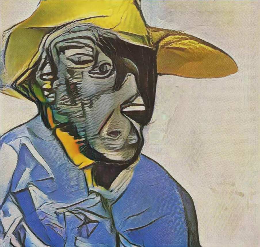 head of man under Picasso. (Digital art – illustration, 2832 x 2688 pixels, 2020. Marllus Lustosa)