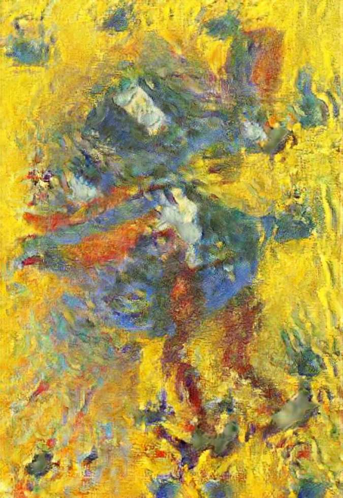 Um galo no jardim de Monet (Arte digital – ilustração, 1856 x 2688 pixels, 2020. Marllus Lustosa)